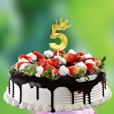 Number 5 Crown Designed Birthday Candle